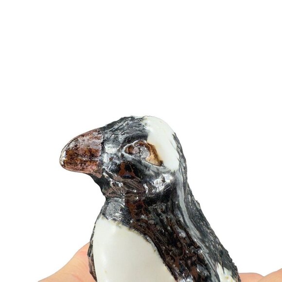 Studio Art Pottery Penguin Bird Figure Stoneware Figurine Hand Made Vintage - Picture 2 of 11